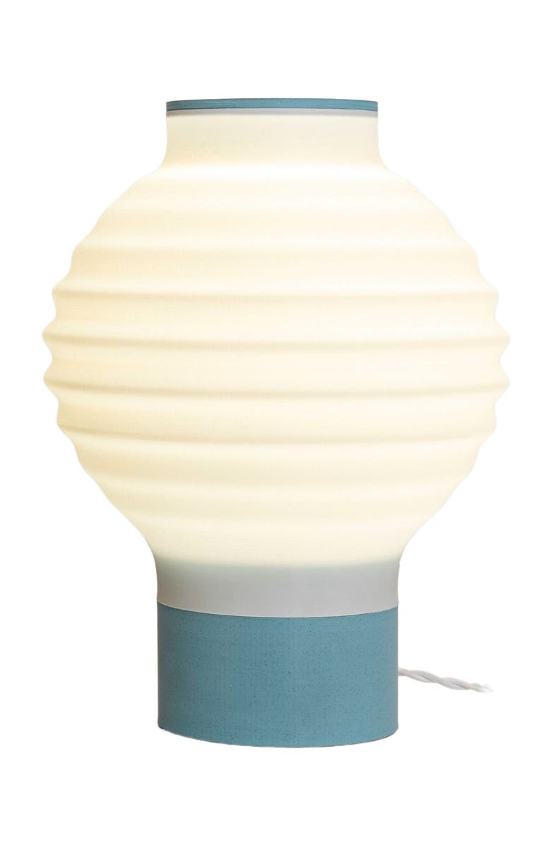 JONATHAN Y Asian Lantern 15" Vintage Traditional Plant-Based PLA 3D Printed Dimmable LED Table Lamp, Main, color, White/Blue