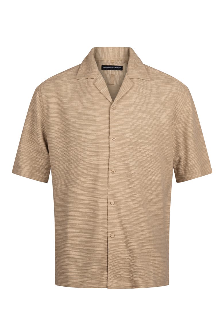 Textured Knit Camp Shirt, Alternate, color, TAUPE