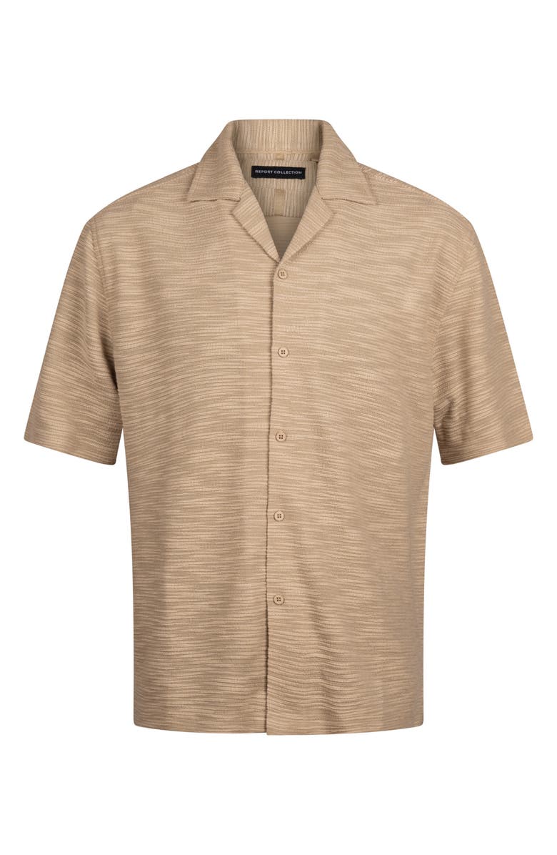Report Collection Textured Knit Camp Shirt, Alternate, color, Taupe