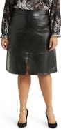 NYDJ Faux Leather A-Line Skirt