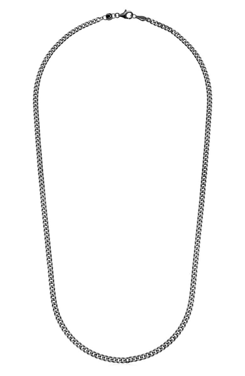 Crislu Men's Curb Chain Necklace, Main, color, Black Rhodium