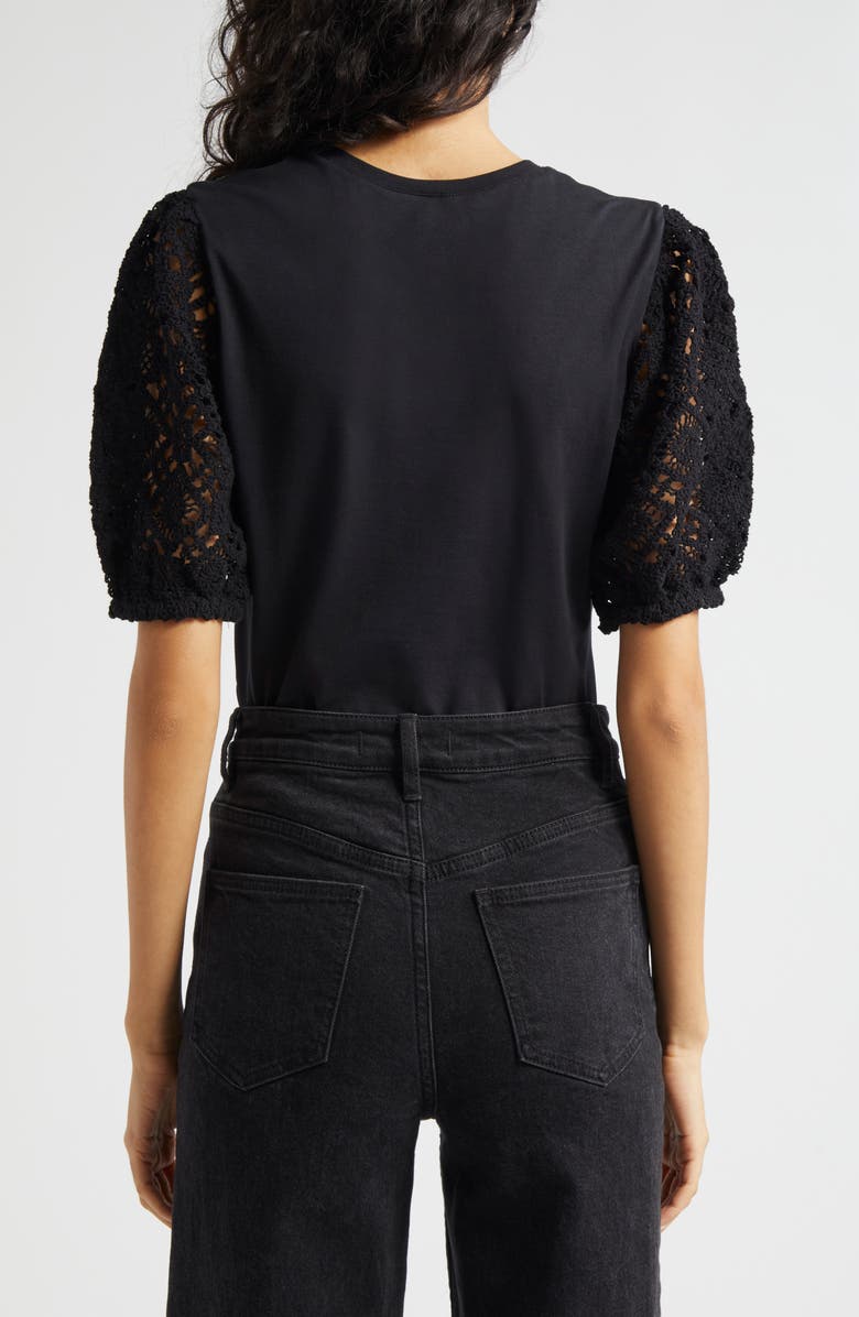 Cinq à Sept Corianna Lace Sleeve Top, Alternate, color, Black