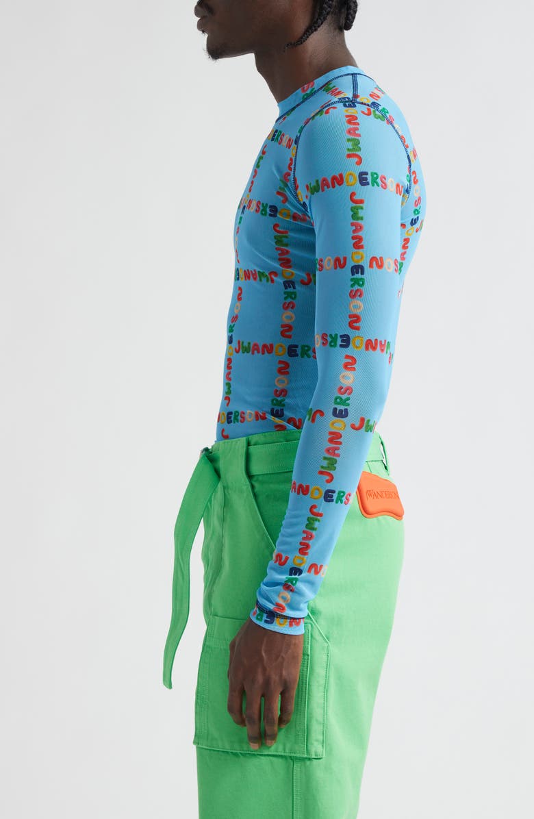 JW Anderson Logo Grid Long Sleeve Graphic T-Shirt, Alternate, color, 