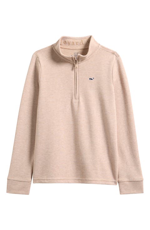 Kids' Saltwater Stripe Quarter Zip Sweatshirt (Big Kid)