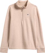 vineyard vines Kids' Saltwater Stripe Quarter Zip Sweatshirt