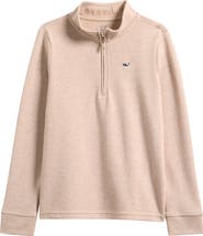 vineyard vines Kids' Saltwater Stripe Quarter Zip Sweatshirt
