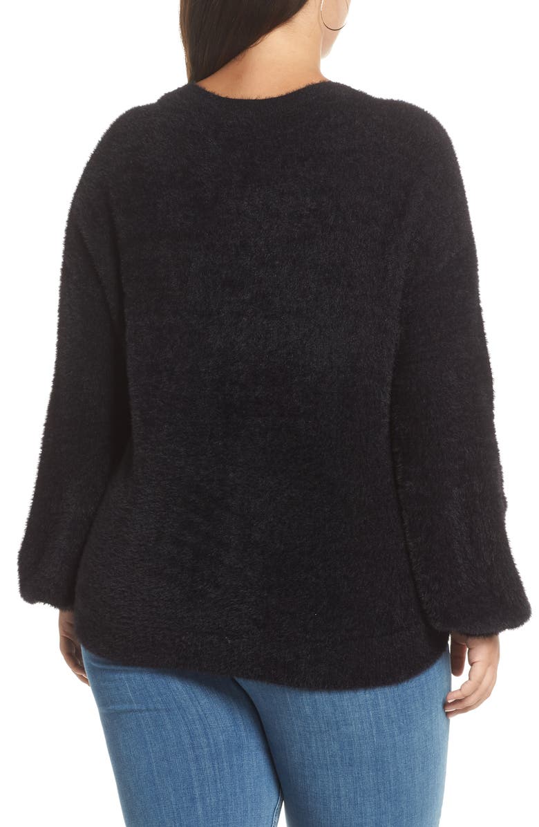 Halogen<sup>®</sup> Fuzzy V-Neck Sweater, Alternate, color, 