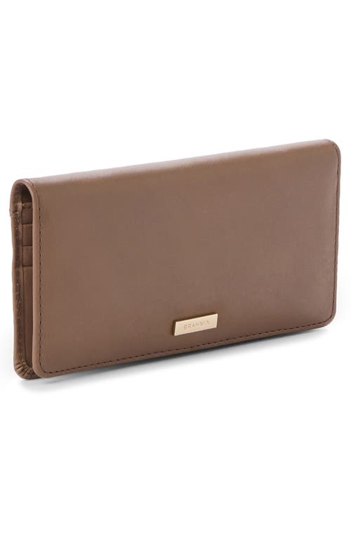 Brahmin Ady Croc Embossed Leather Wallet In Brown