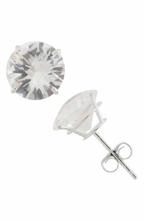 FZN 10K Gold Solitaire Stud Earrings