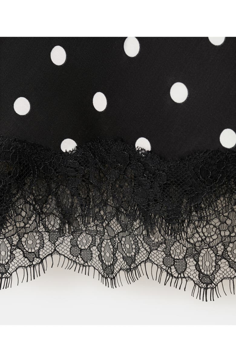 MANGO Polka Dot Longline Tunic, Alternate, color, Black