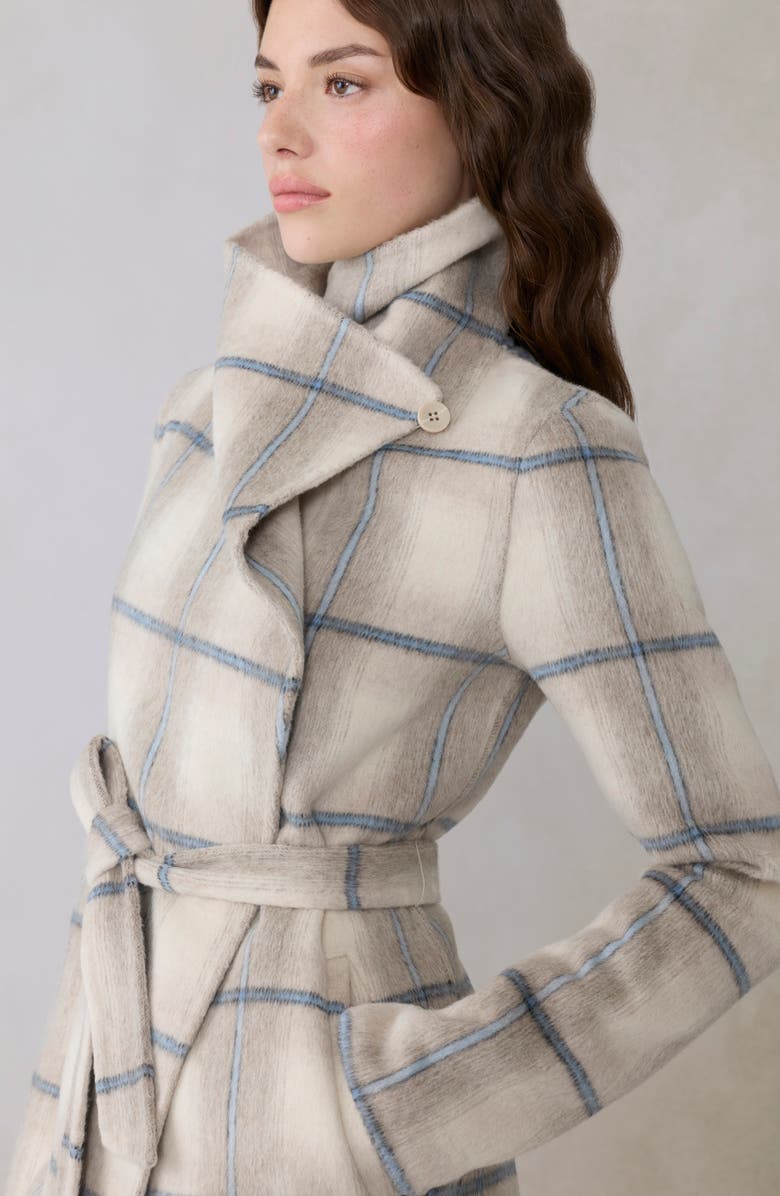 Soia & Kyo Bridgette Plaid Wrap Coat, Alternate, color, Poolside Plaid