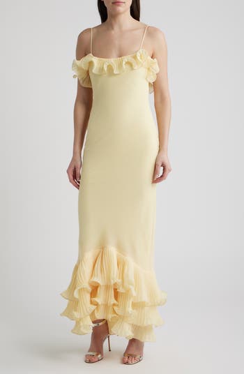 ruffle dress knee length Women Ruffle Sleeve Tiered Midi A-Line Swing Summer Knee Length Dress main image 0