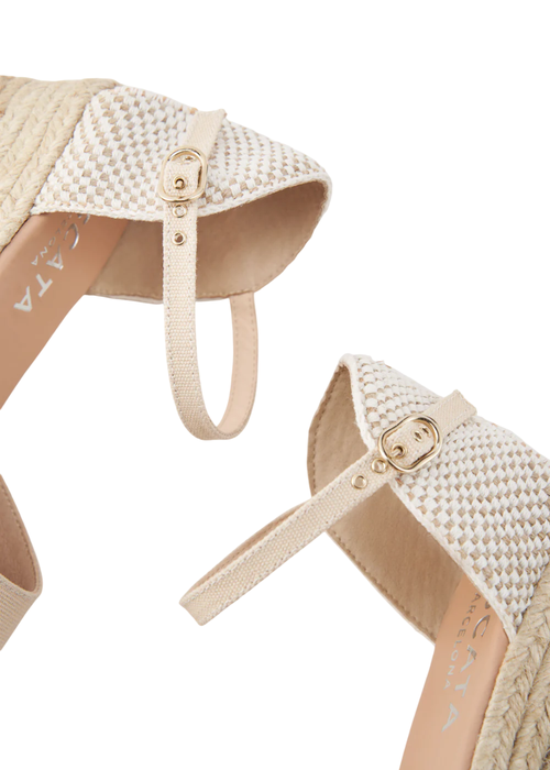 Viscata Cavall Canvas Espadrille Sandal Wedges In Beige