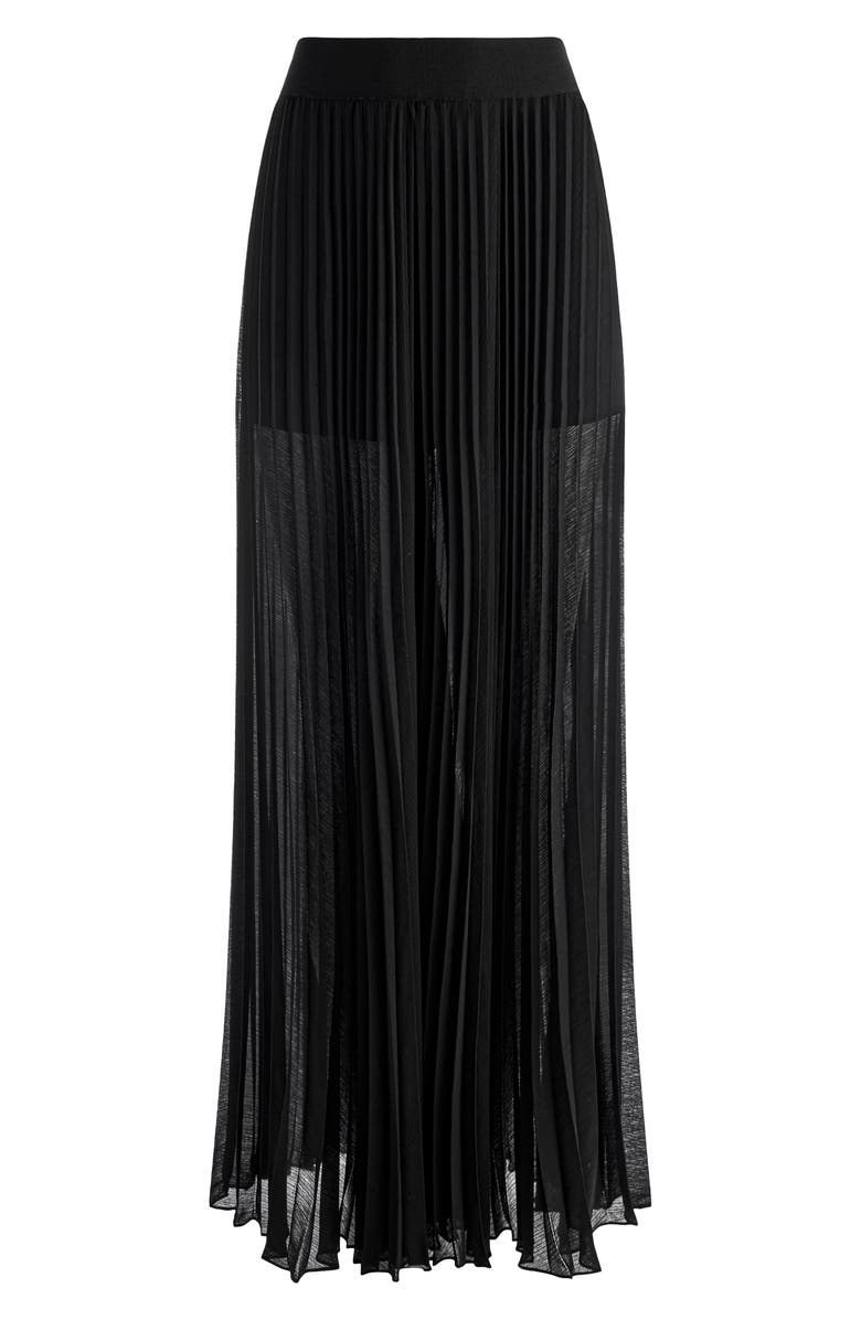 Alice + Olivia Athena Accordion Pleated Wide Leg Pants, Alternate, color, Black
