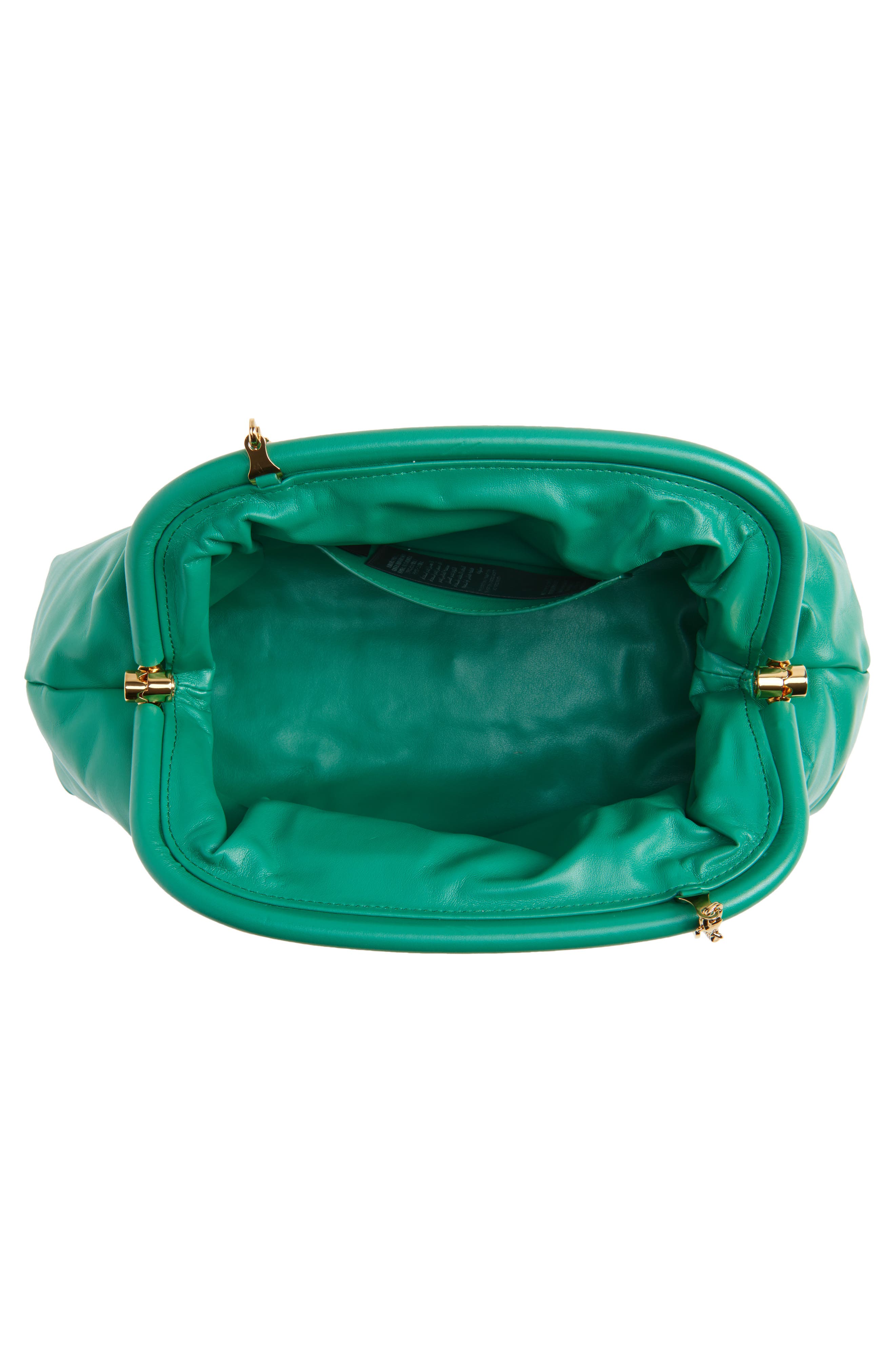 Stella McCartney Falabella Padded Faux Leather Clutch with Chain, Alternate, color, Bright Green