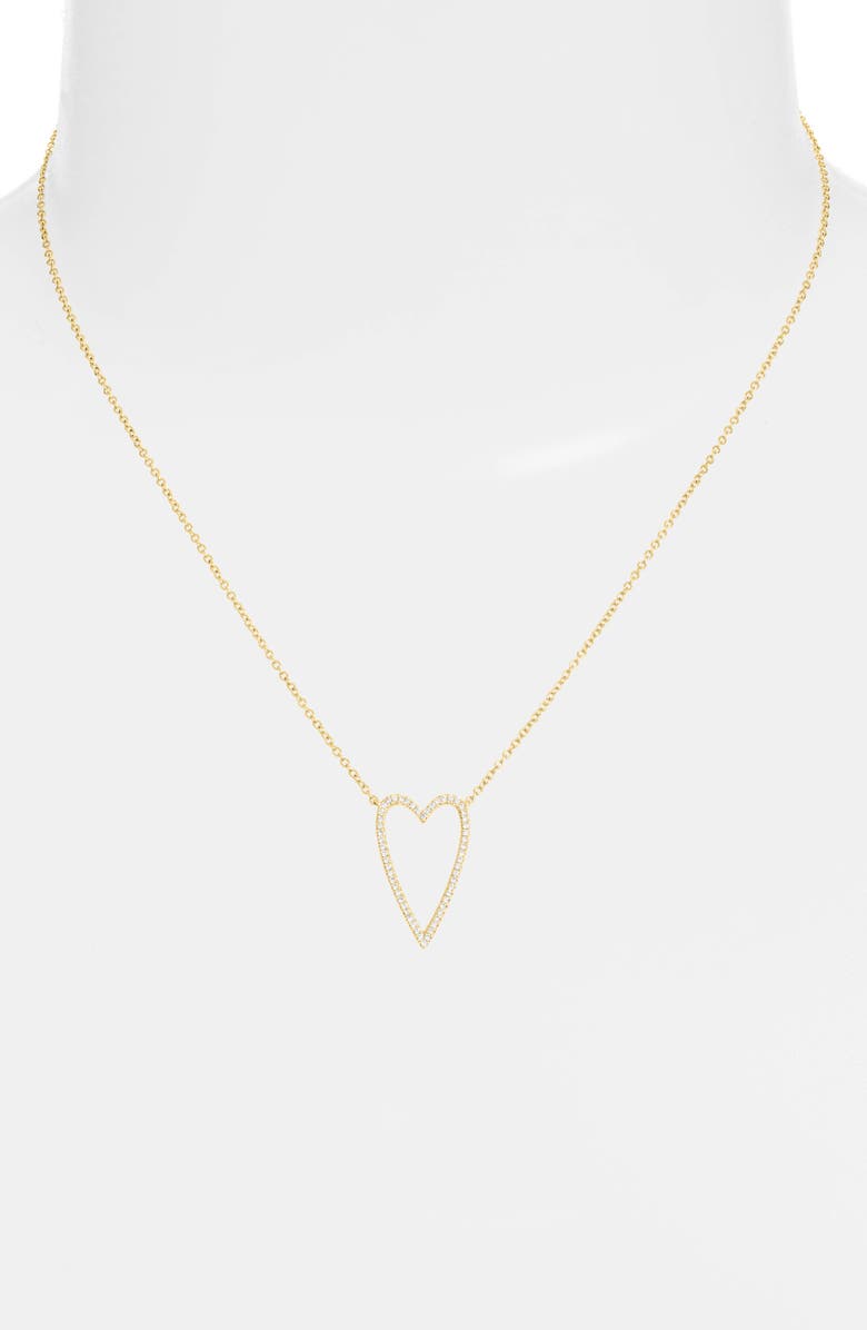 Bony Levy Large Diamond Open Heart Pendant Necklace, Alternate, color, 