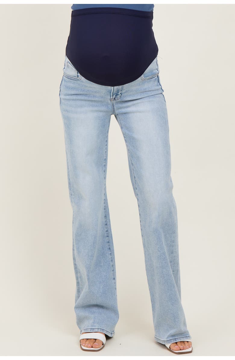 PinkBlush High Rise Wide Leg 90'S Maternity Jeans, Alternate, color, Light Blue