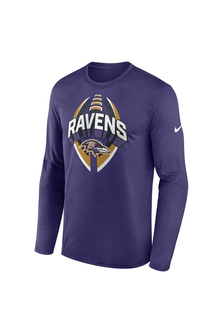Men's Nike Purple Baltimore Ravens Primetime Legend Icon Performance Long Sleeve T-Shirt, Alternate, color, Purple