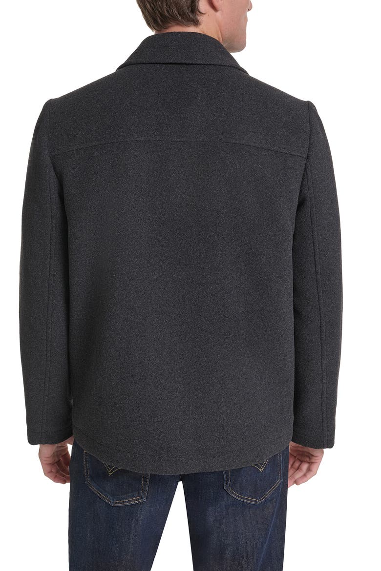 Wool Blend Zip Front Jacket, Alternate, color, CHARCOAL