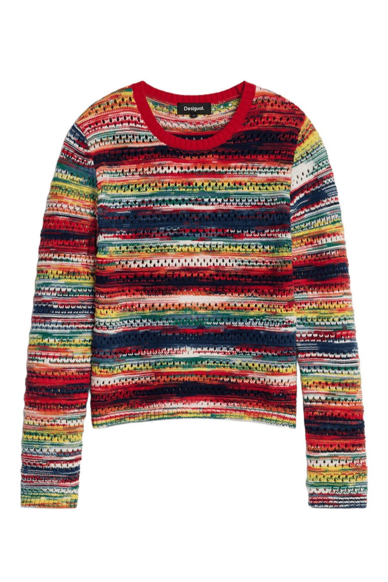 Multicolor Stripe Sweater, Alternate, color, PINK