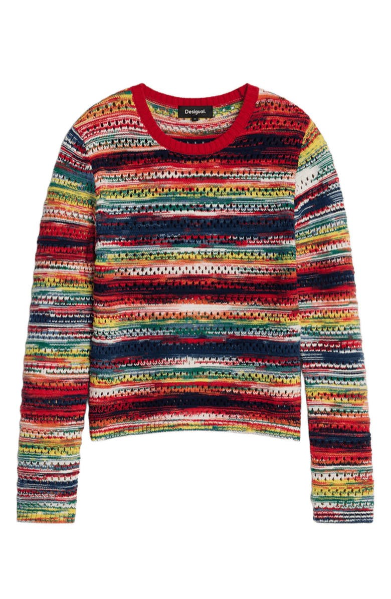 Desigual Multicolor Stripe Sweater, Alternate, color,