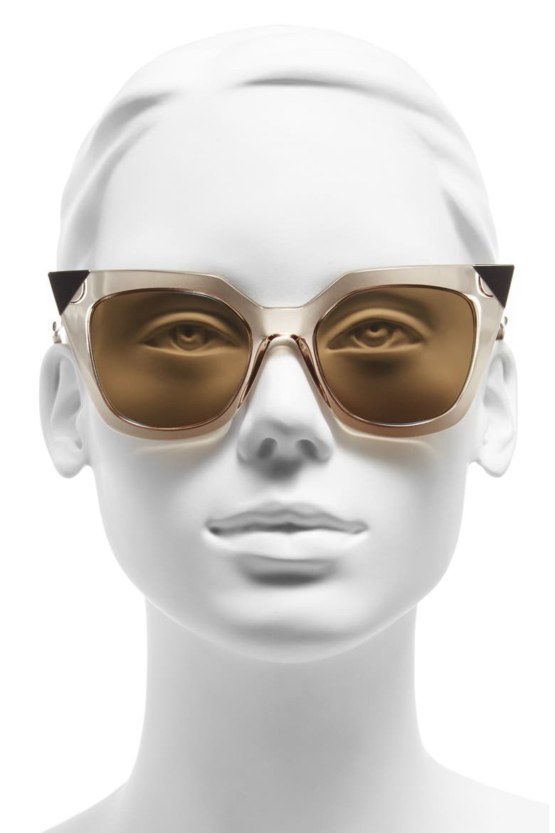52mm Cat Eye Sunglasses, Alternate, color, TRANSDOVEG