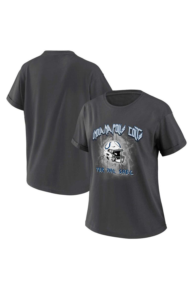 Women's WEAR by Erin Andrews Charcoal Indianapolis Colts Boyfriend T-Shirt, Main, color, Charcoal