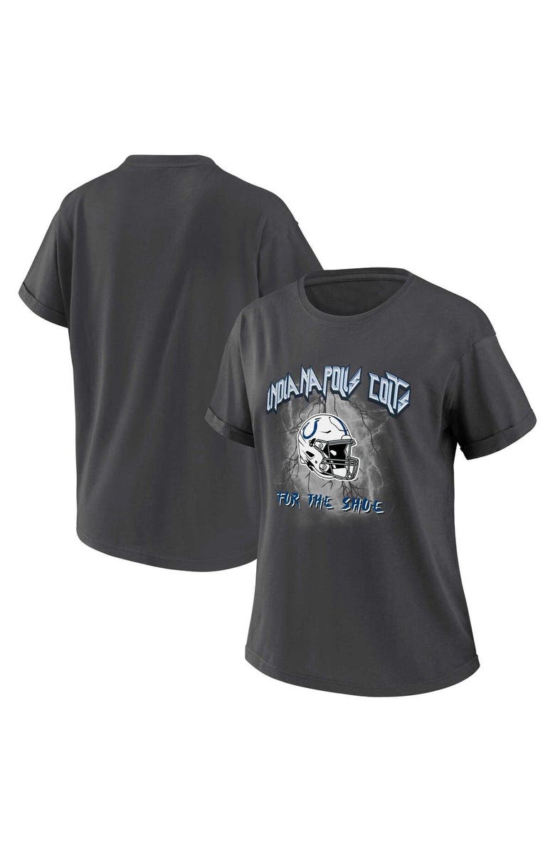 WEAR by Erin Andrews Women's WEAR by Erin Andrews Charcoal Indianapolis Colts Boyfriend T-Shirt, Main, color, Charcoal