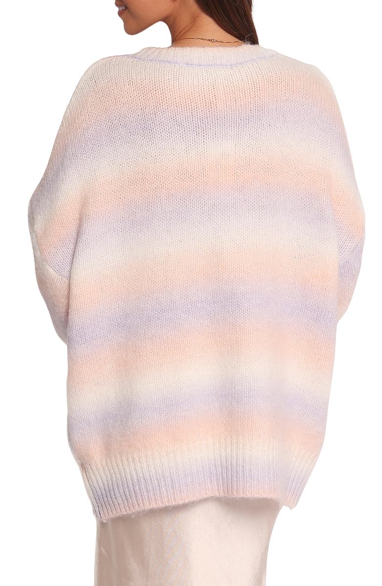 Petal & Pup Joy Oversize Stripe Sweater, Alternate, color, Lavender Stripe