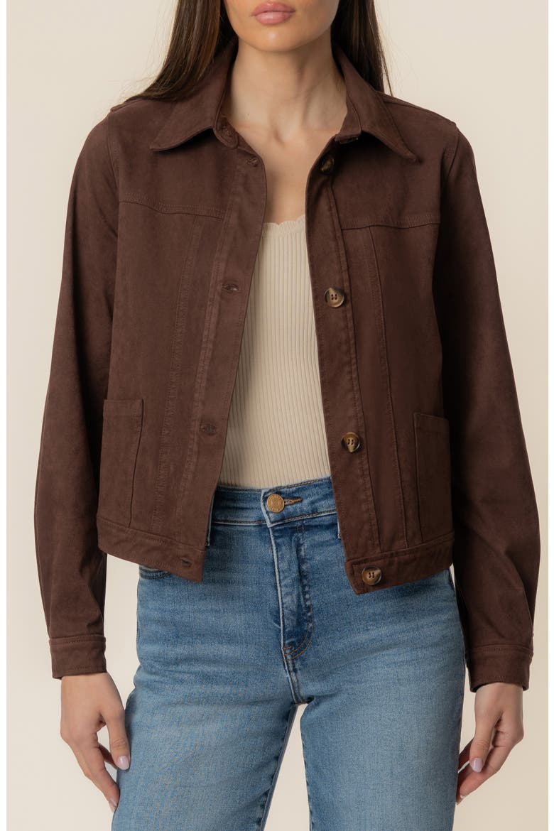 Matilda Trucker Jacket, Main, color, CHOCOLATE