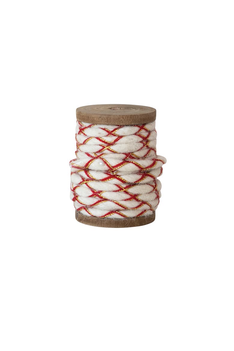 Acrylic & Metallic Woven Cord on Mango Wood Spool, Alternate, color, Multicolor