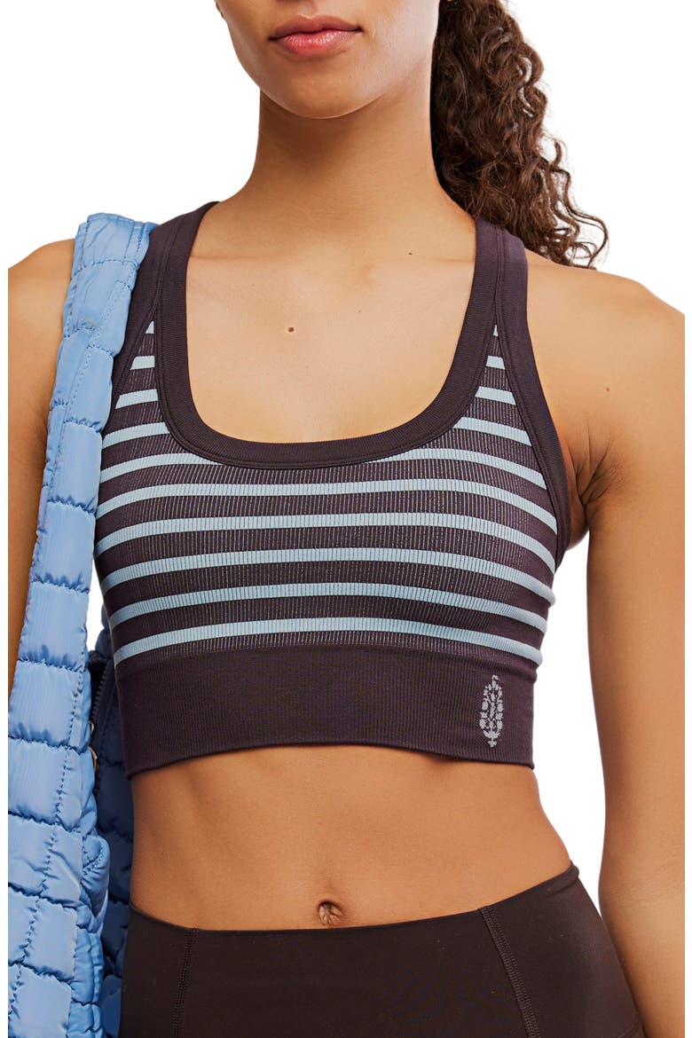 FP Movement Stripe Go To Sports Bra, Main, color, CHOCOLATE COMBO