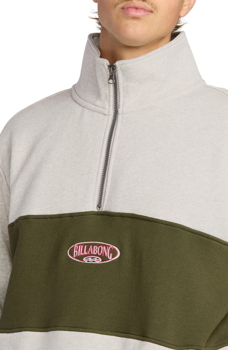 Billabong Bad Dog Half Zip Sweatshirt, Alternate, color, Sand Heather