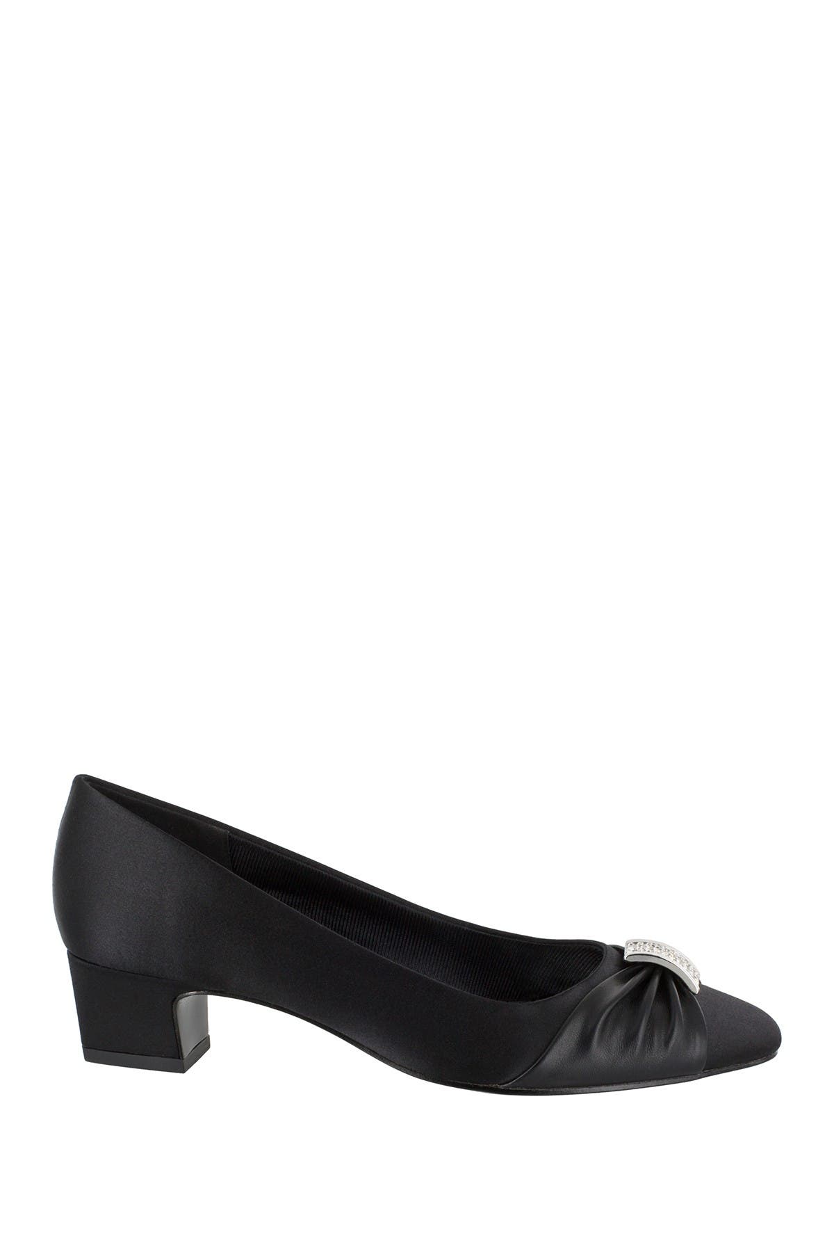 EASY STREET Eloise Ruched Block Heel Pump - Multiple Widths Available, Alternate, color, Black Satin