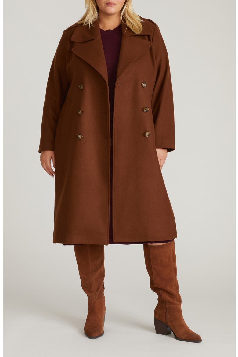 Callaghan Double Breasted Wool Blend Coat, Main, color, GRIZZLY