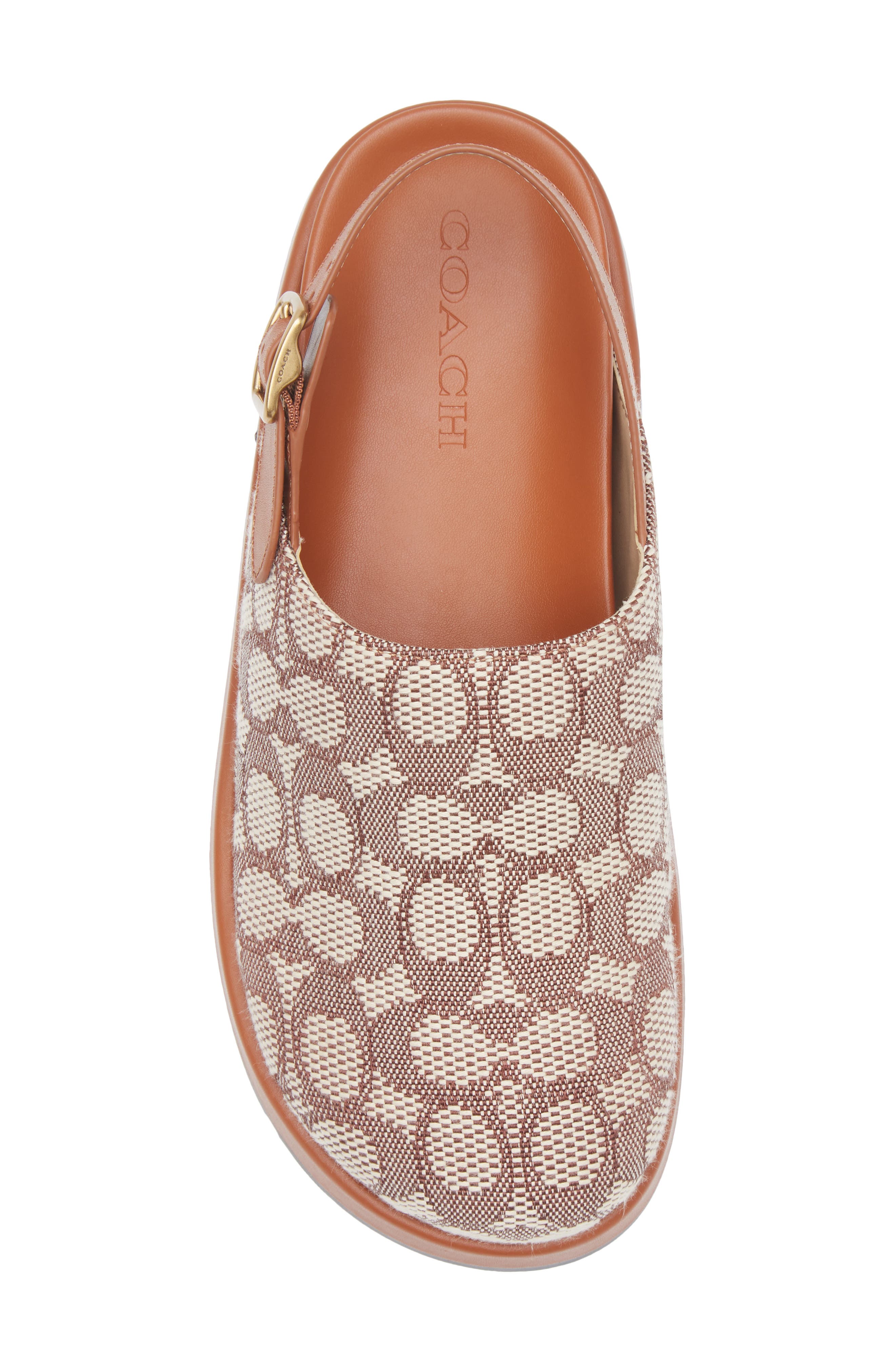 COACH Sculpted C Signature Jacquard Slingback Platform Clog, Alternate, color, Cocoa/ Burnished Amber