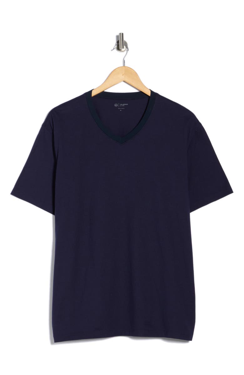 AG Bryce V-Neck Stretch Cotton T-Shirt, Main, color, Indigo Ink