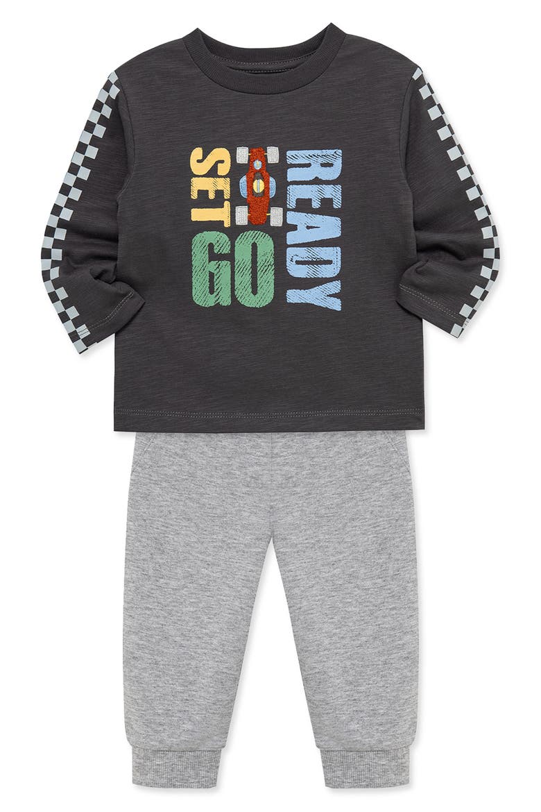 Race Car Graphic T-Shirt & Joggers Set, Alternate, color, GREY
