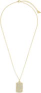 Sterling Forever Pavé Cubic Zirconia Rectangle Pendant Necklace
