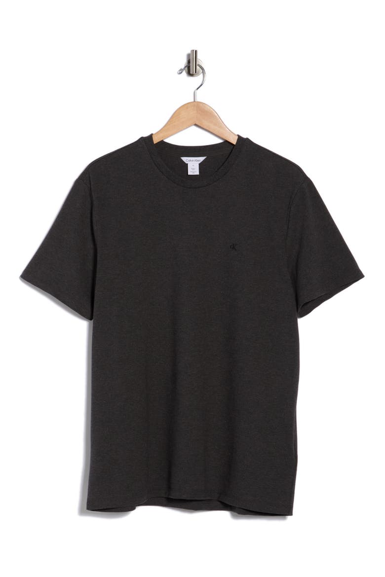Classic Fit Heathered Stretch Cotton Piqué T-Shirt, Alternate, color, CHARCOAL HEATHER