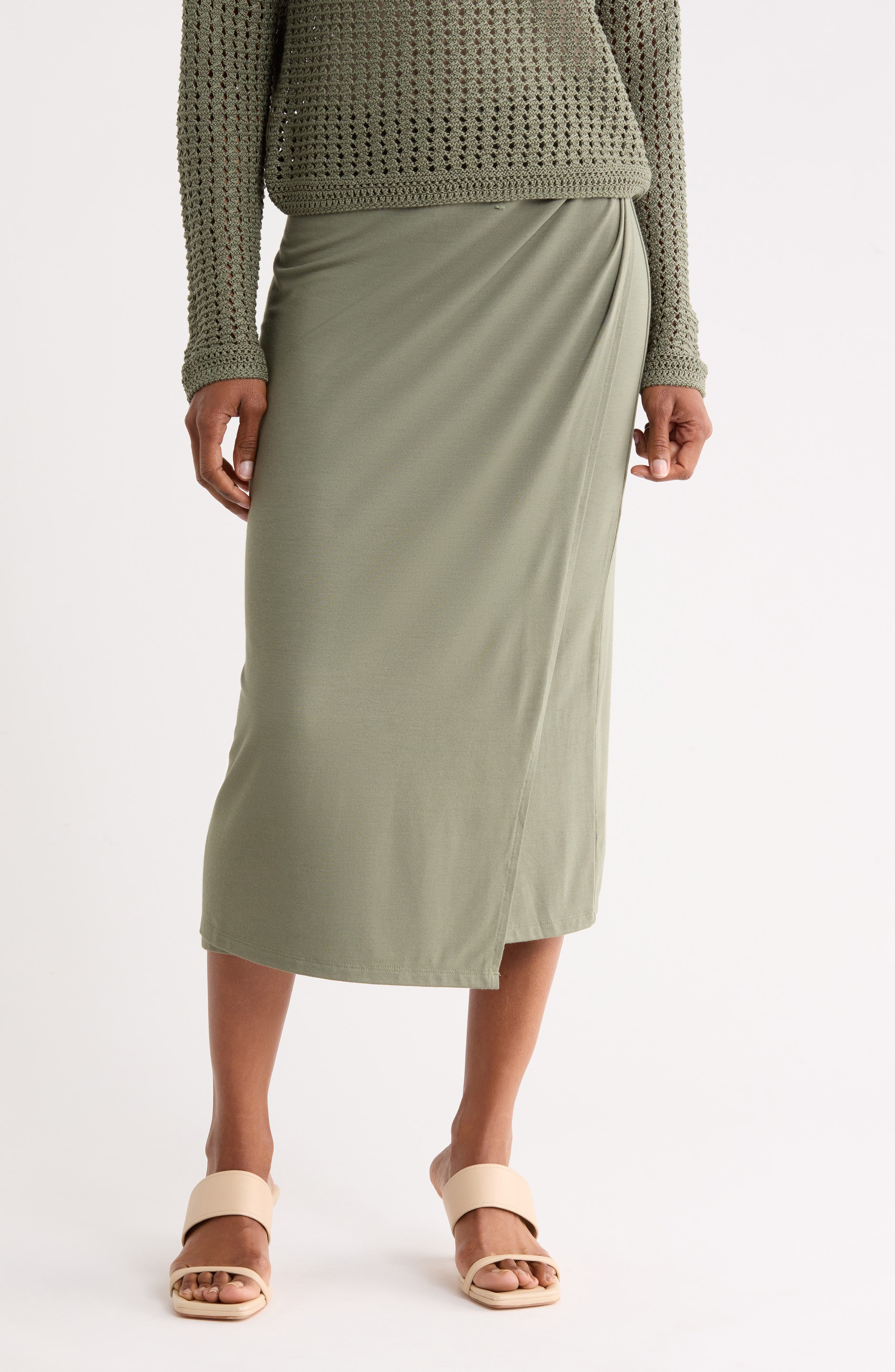 Draped Midi Skirt
