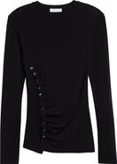 Rabanne Drapé Pression Long Sleeve Top