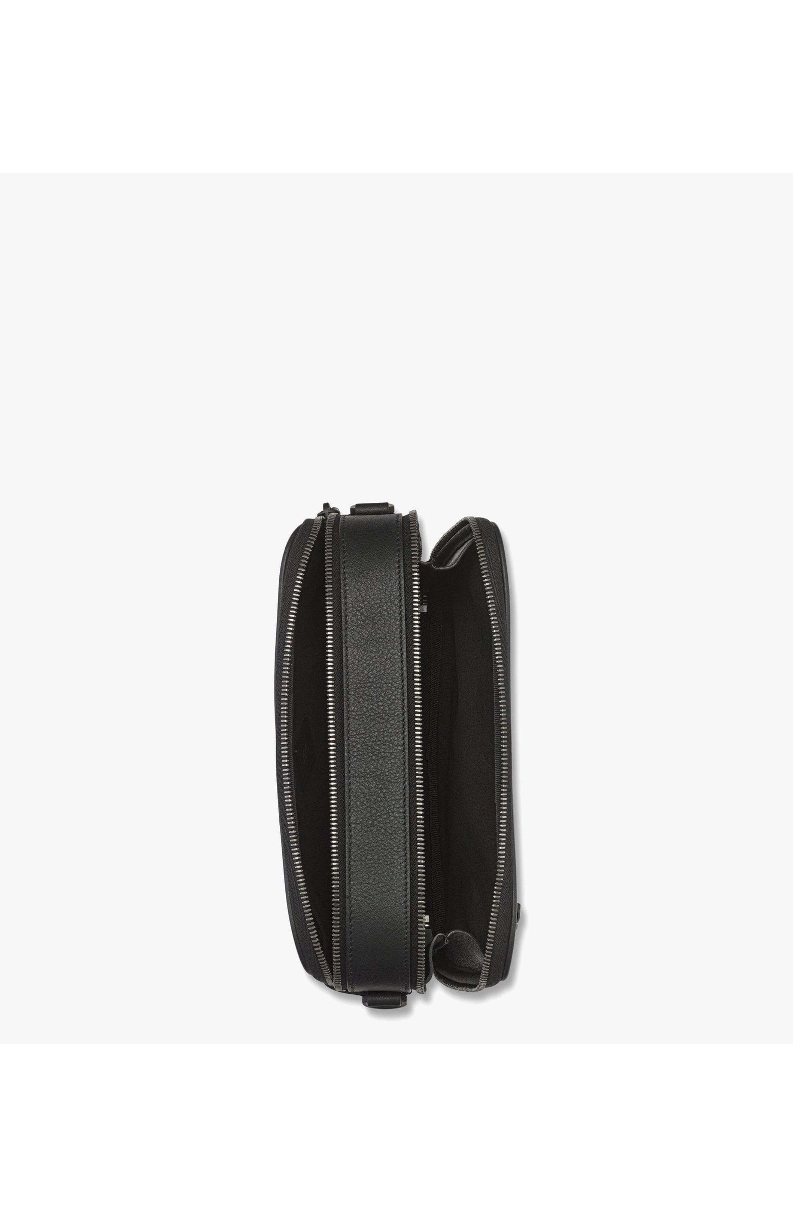 MCM Diamond Camera Bag in Maxi Monogram Leather, Alternate, color, Black