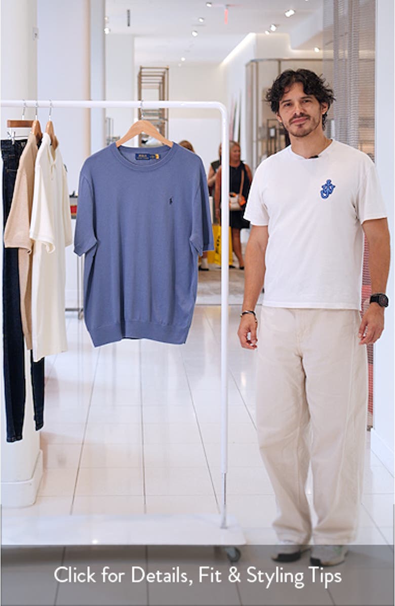 Short Sleeve Cotton Crewneck Sweater, sales video thumbnail