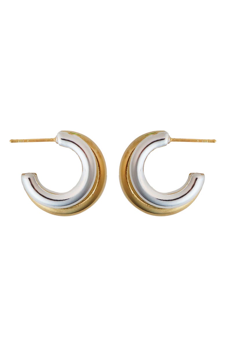 Panacea Two-Tone Row Hoop Earrings, Main, color, Two Tone