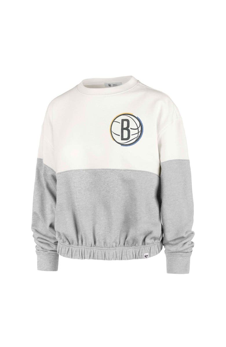 '47 Women's '47 Cream Brooklyn Nets 2022/23 City Edition Take Two Bonita Sweatshirt, Alternate, color, 