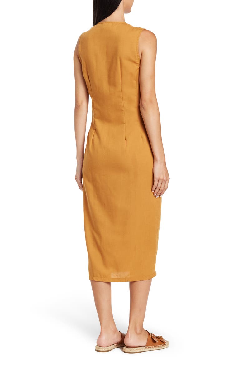 Button Front Tank Dress, Alternate, color, MUSTARD