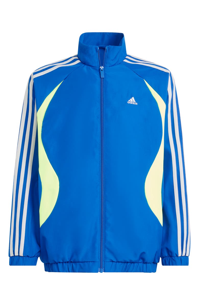adidas Originals Kids' Teamgeist Loose Fit Track Jacket, Main, color, Royal/ Lucid Lemon/ Grey
