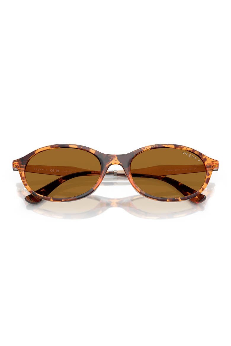 52mm Polarized Oval Sunglasses, Alternate, color, YELLOW HAVANA
