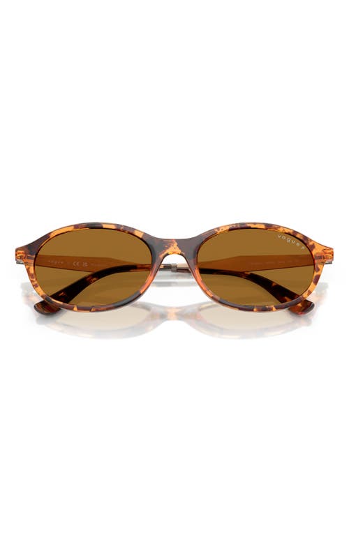 Vogue 52mm Polarized Oval Sunglasses In Yellow Havana